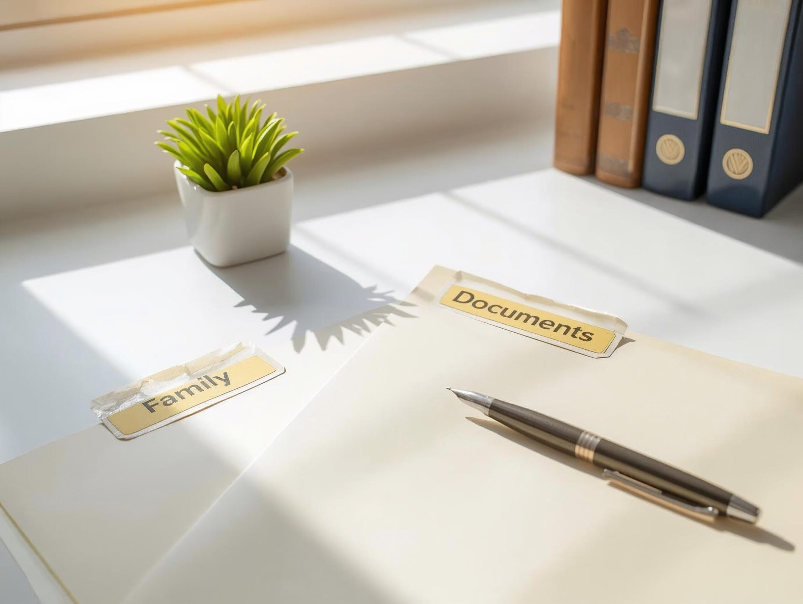 Anwalt für Familienrecht - Dokumente auf einem Schreibtisch.